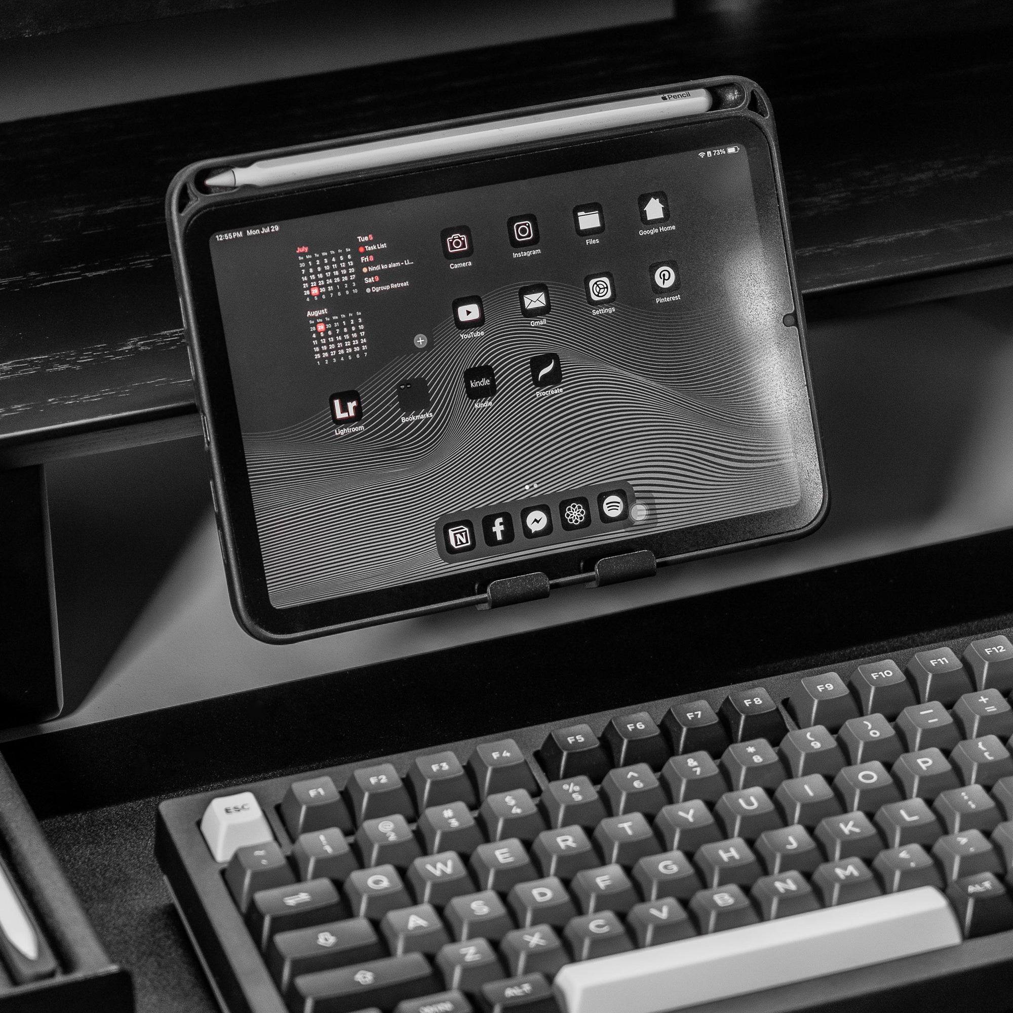 Tablet Holder for Desk Shelf v2 | Black