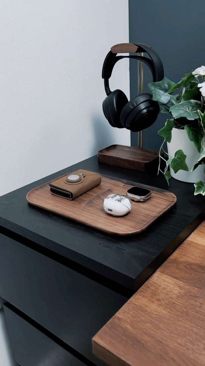 Japandi Catchall Tray Valet | Walnut